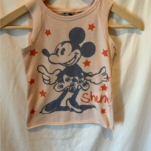 Junk Food Clothing Kids Mickey Mouse Tank Top - Pink and Blue